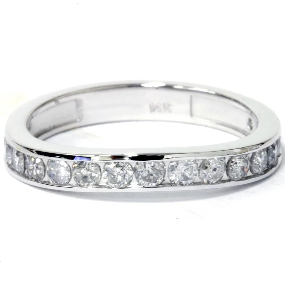 1 1/20ct Curved Diamond Wedding Ring Enhancer 14K White Gold