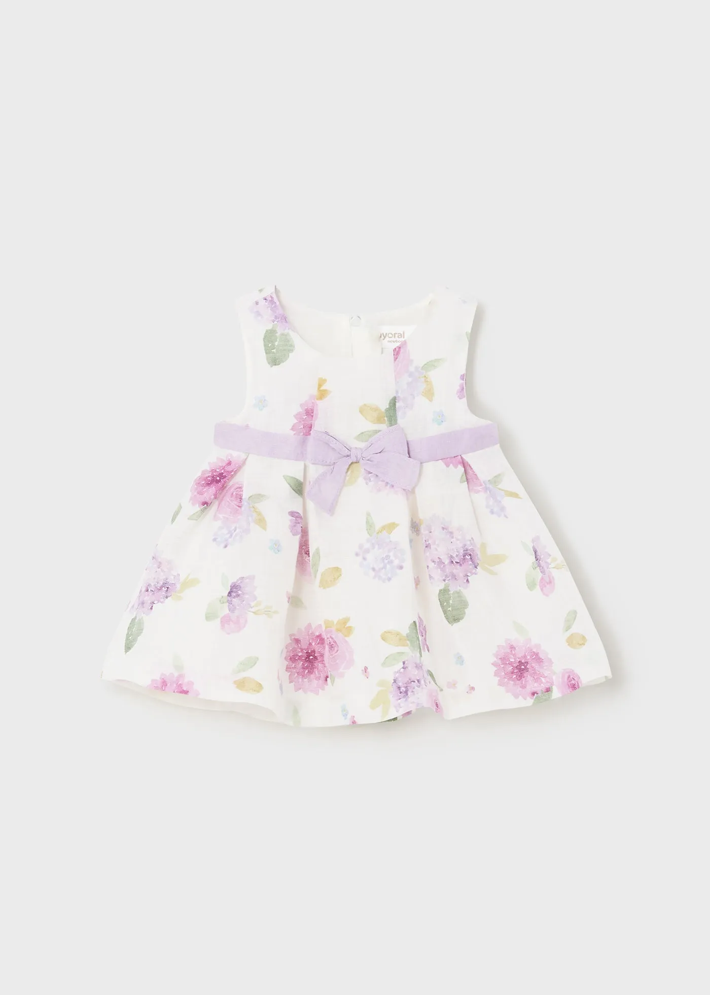 1819 - Printed dress for newborn girl - Lullaby rose