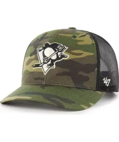 '47 Men's NHL Camo/Black Pittsburgh Penguins Trucker Snapback Hat