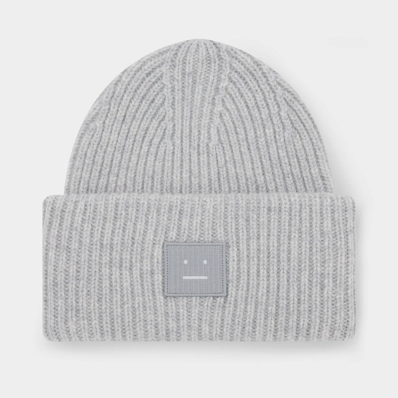 ACNE STUDIOS The Sustainable Edit Pansy Face Beanie Hat - Light Grey Melange