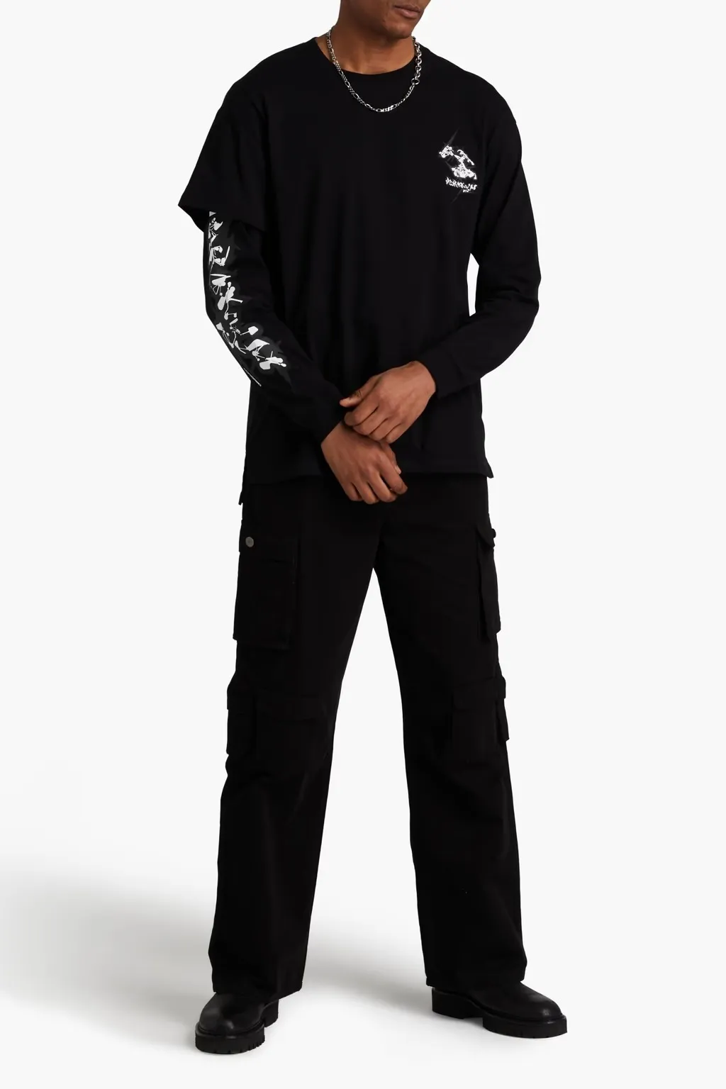 ACRONYM  |Crew Neck Street Style Long Sleeve T-shirt Logo