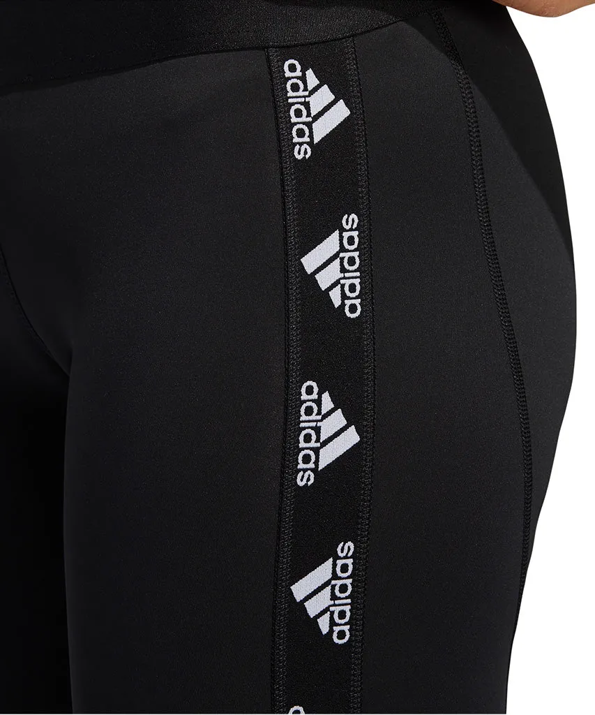 ADIDAS WOMEN'S ALPHASKIN BADGE OF SPORT TIGHTS - BLACK/WHITE