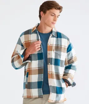 Aeropostale Mens' Plaid Flannel Shacket - Light Brown - Size XS - Cotton - Teen Fashion & Clothing Brandy Brown