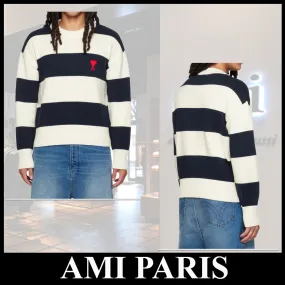 AMI PARIS  |Stripes Logo Designers Sweaters