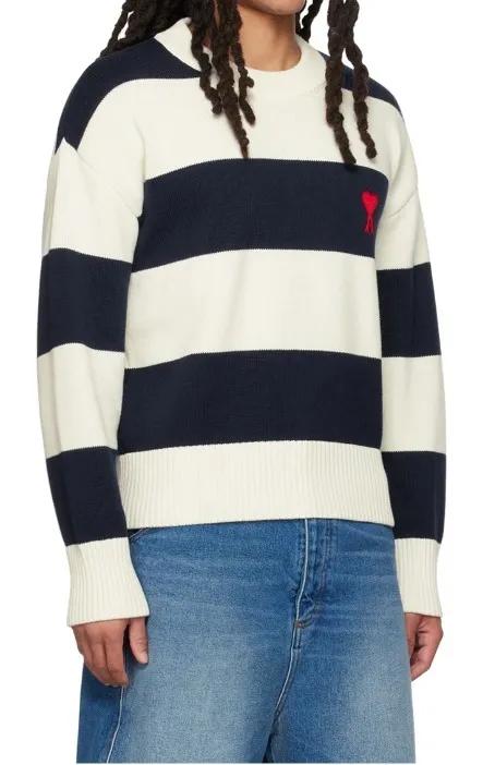 AMI PARIS  |Stripes Logo Designers Sweaters