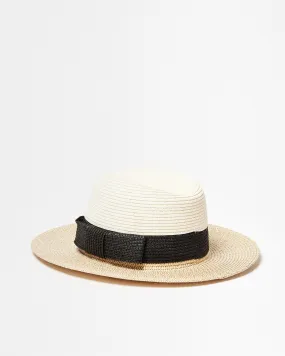 Black & White Bow Fedora Hat