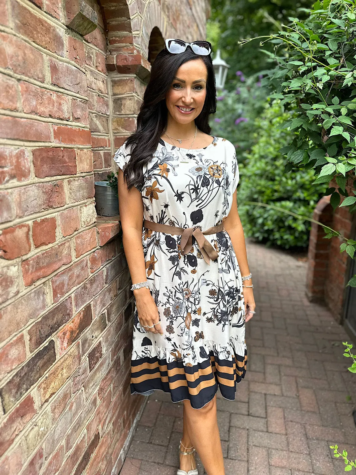 Black Floral Tie Dress Selene