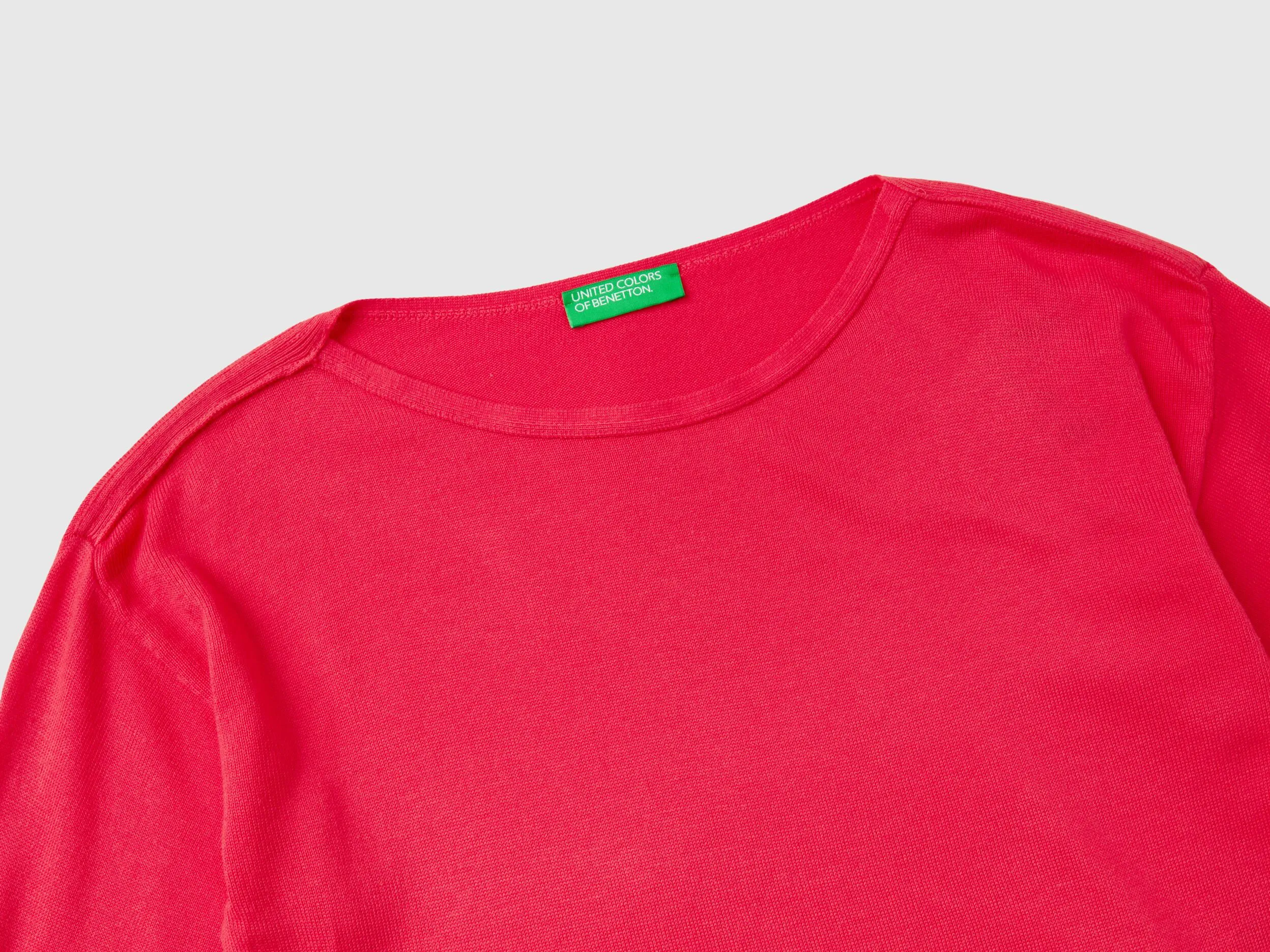 Boat neck sweater - Fuchsia | Benetton