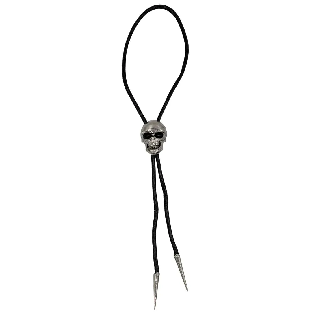 Bolo Tie Skull Chrome