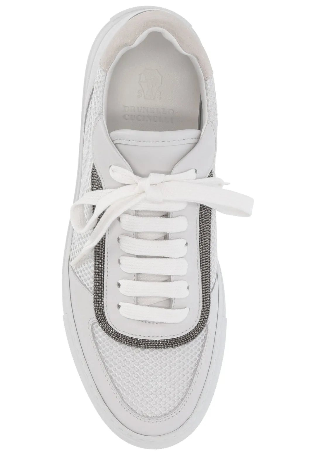 Brunello Cucinelli Monili-Embellished Lace-Up Sneakers