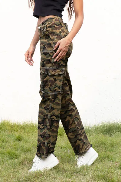 Camouflage Straight Leg Cargo Pants