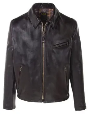 Classic Heavy Cowhide Racer Motorcycle Jacket 688 - Brown