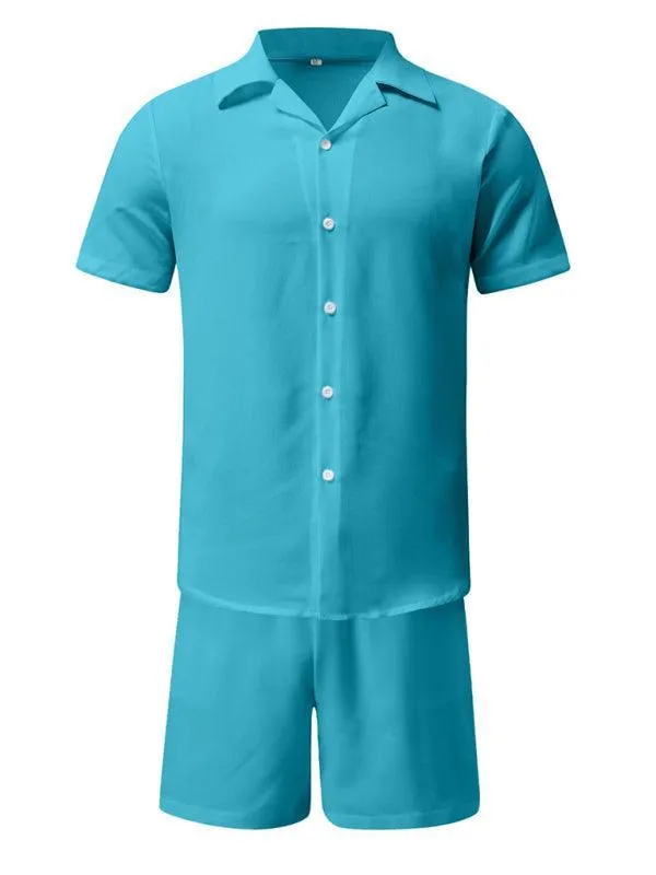 Cotton Short Sleeved Men Clothing Set