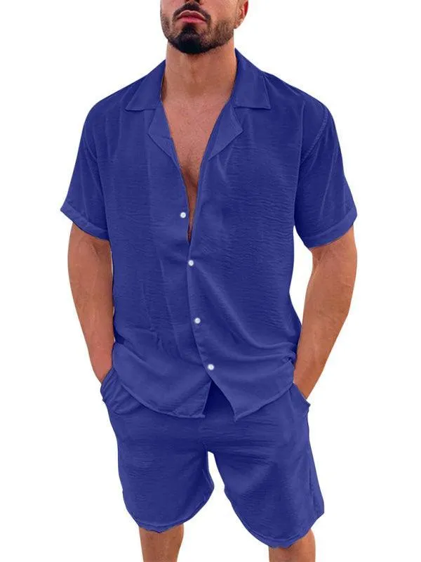 Cotton Short Sleeved Men Clothing Set