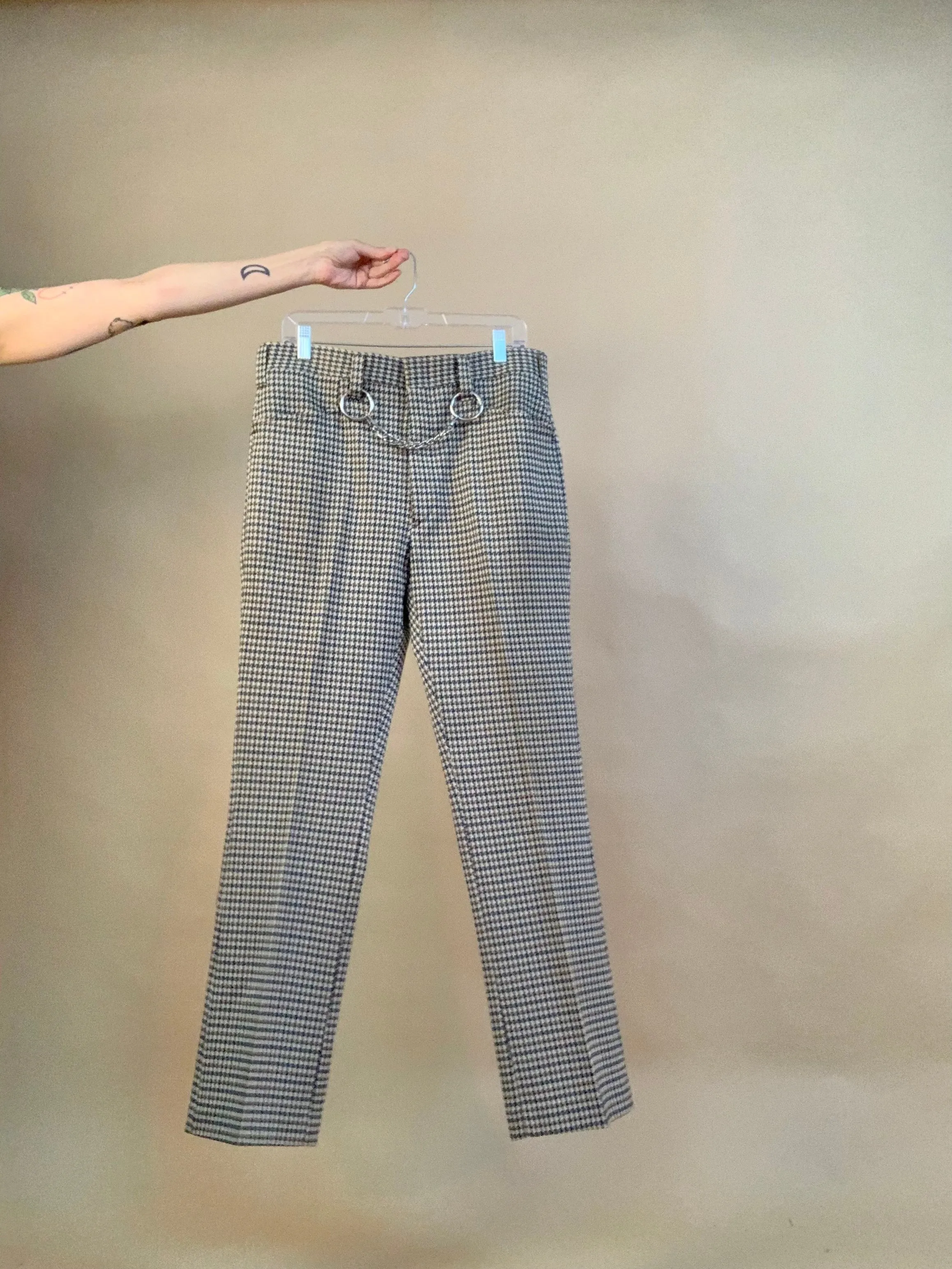 Custom flower patch chain pants