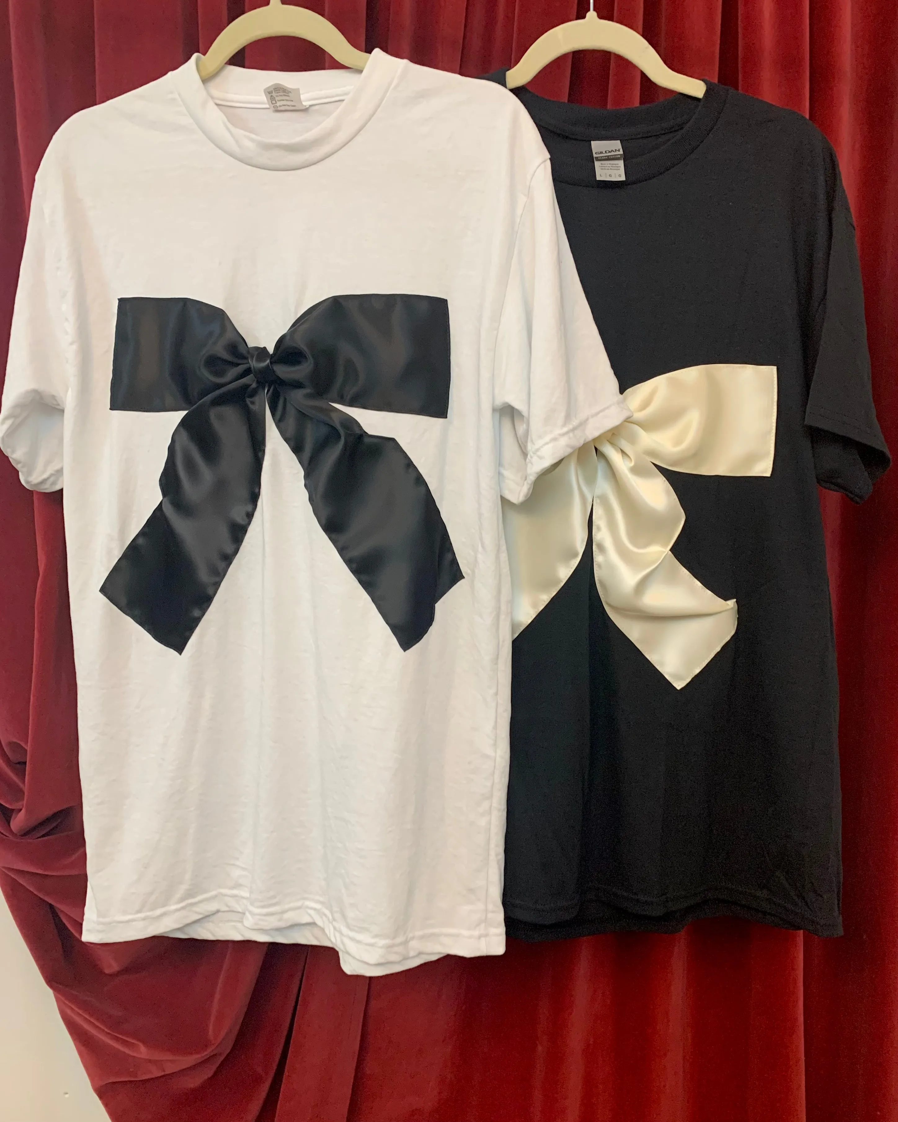 Custom satin bow tees