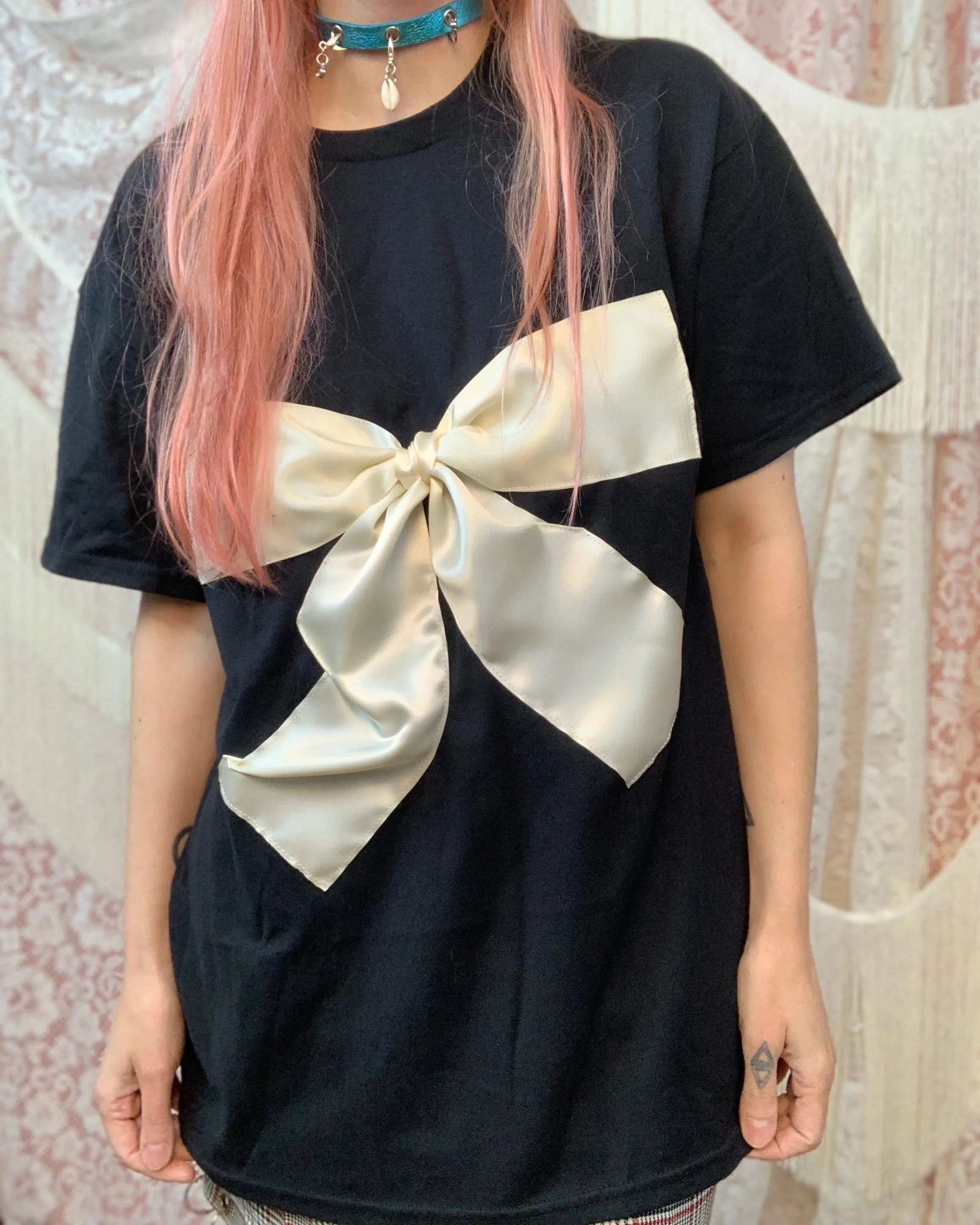 Custom satin bow tees