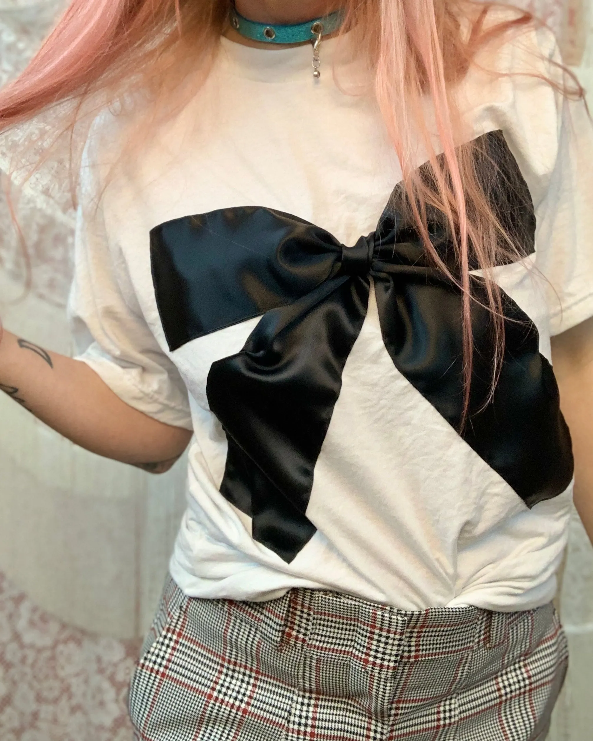 Custom satin bow tees