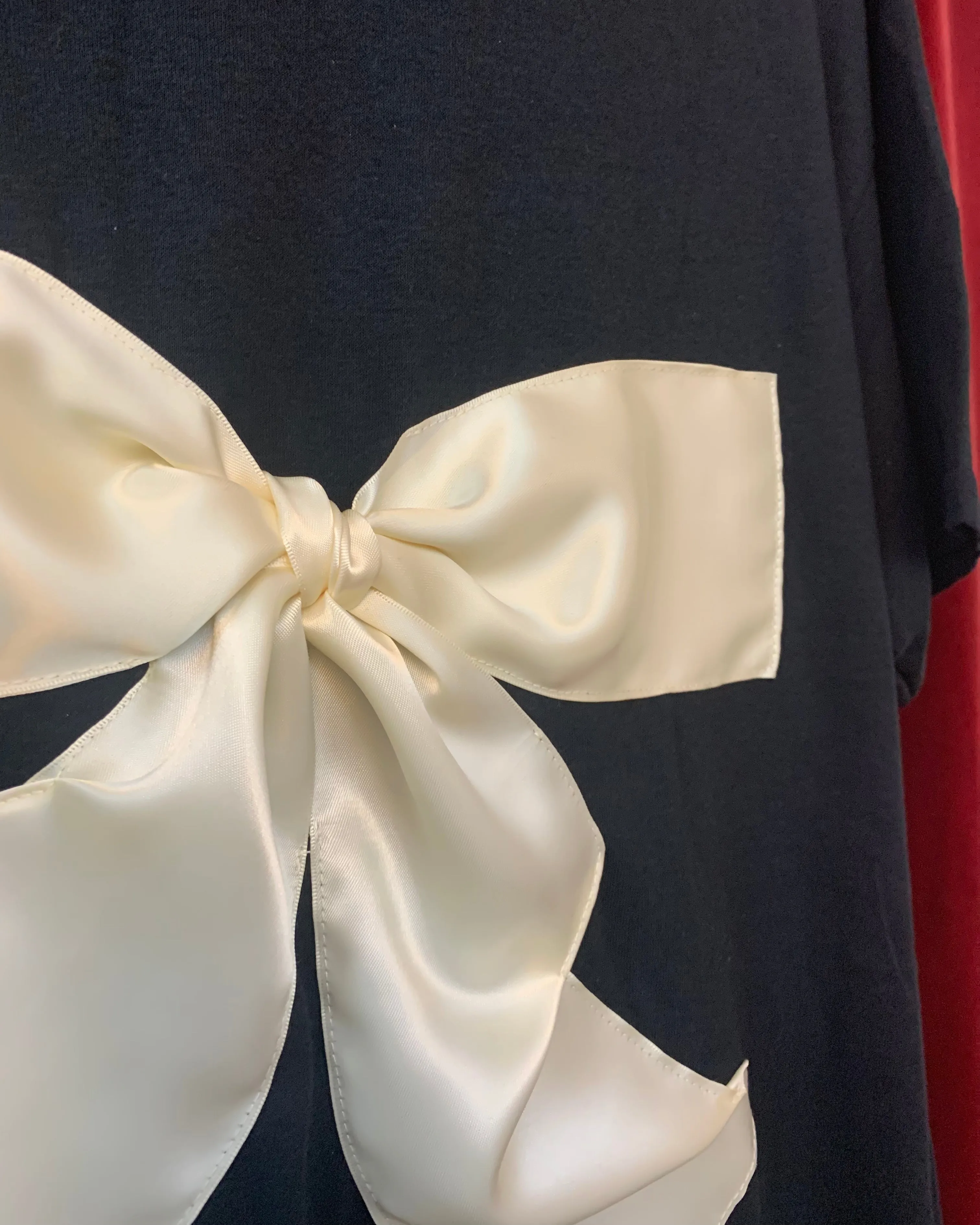 Custom satin bow tees