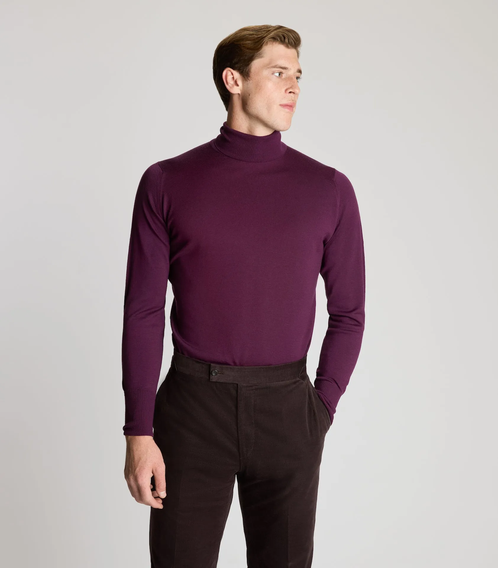 Damson Merino Wool Rollneck Knitwear