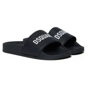 Dsquared Slides Logo Black