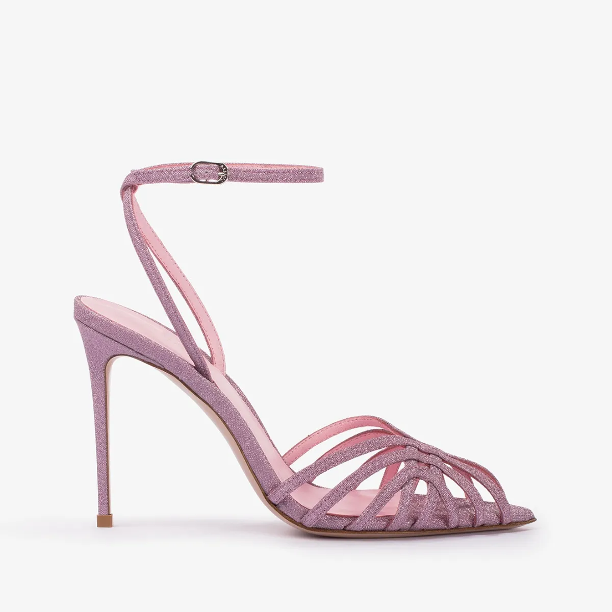 EMBRACE SANDAL 105 mm Goddess pink glitter sandal