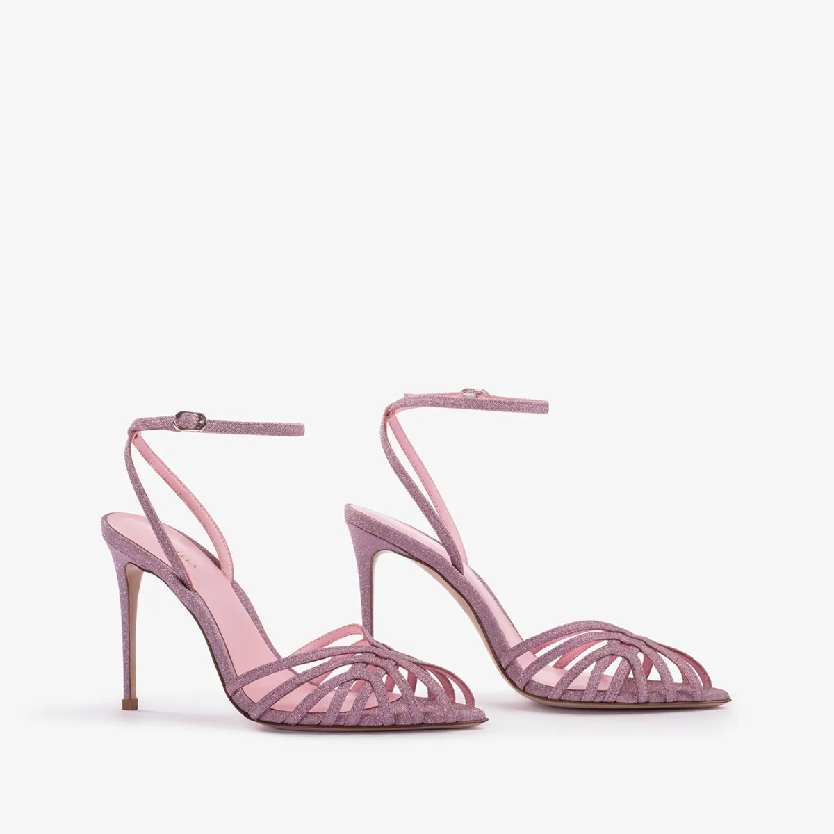 EMBRACE SANDAL 105 mm Goddess pink glitter sandal