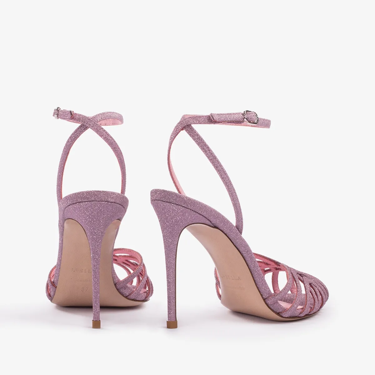 EMBRACE SANDAL 105 mm Goddess pink glitter sandal