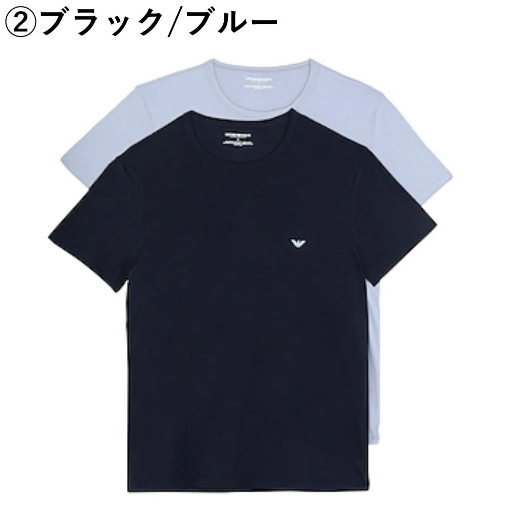 EMPORIO ARMANI  |Crew Neck Plain Cotton Short Sleeves Logo T-Shirts