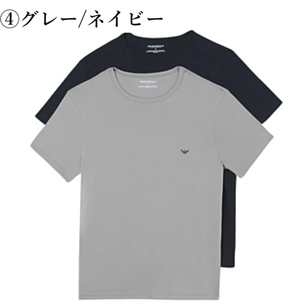 EMPORIO ARMANI  |Crew Neck Plain Cotton Short Sleeves Logo T-Shirts