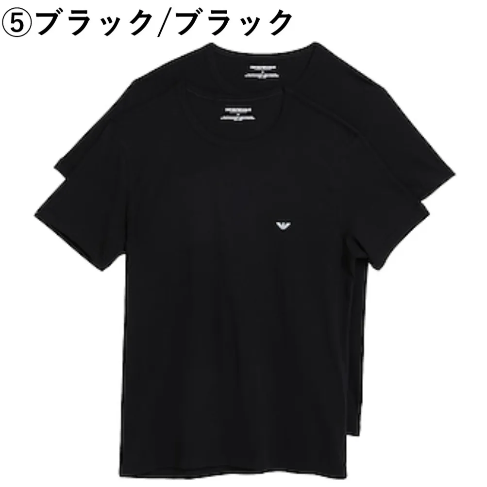 EMPORIO ARMANI  |Crew Neck Plain Cotton Short Sleeves Logo T-Shirts