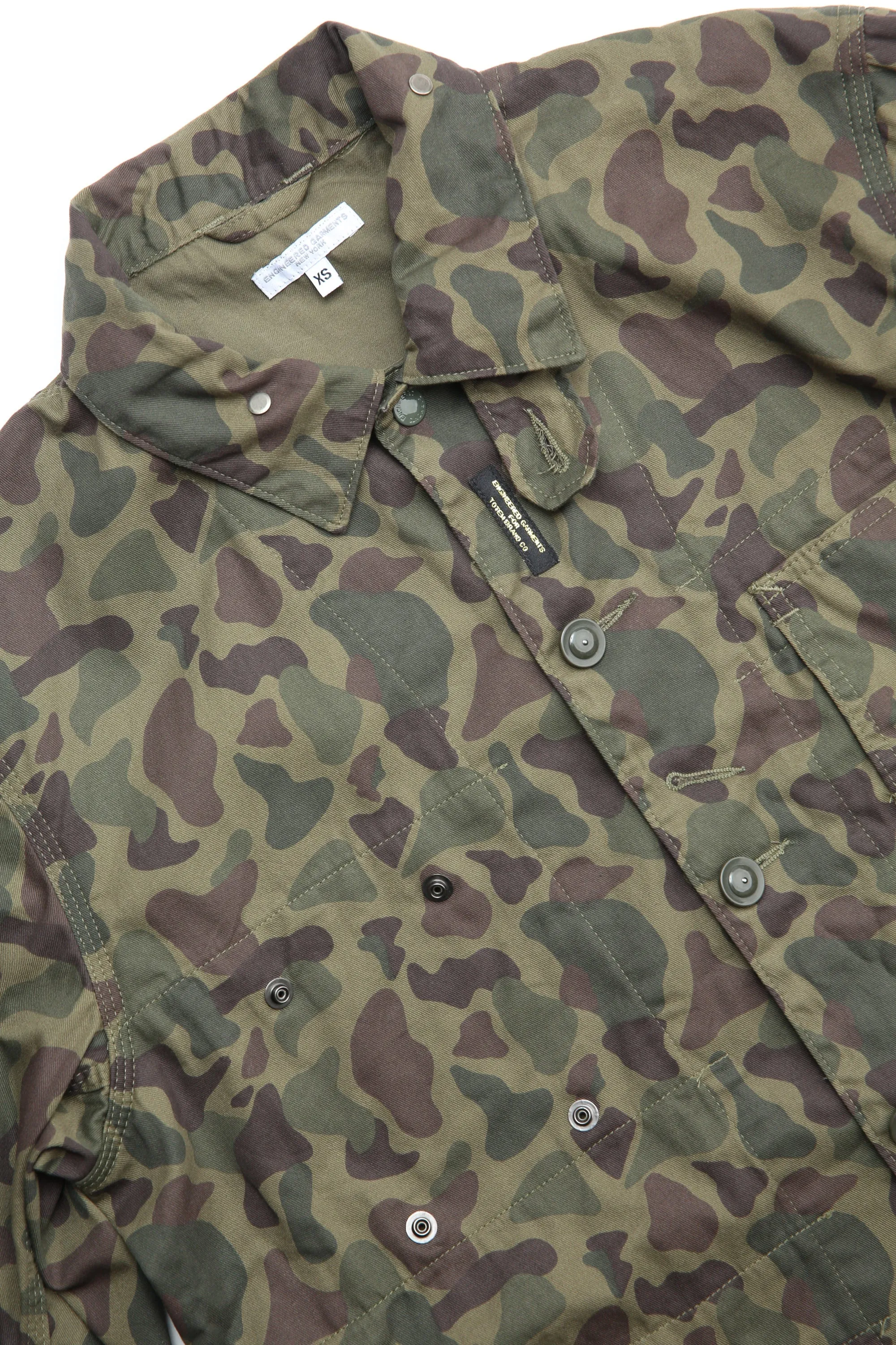 Engineered Garments X Totem FU Over Coverall Jacket - Olive Camo 6.5oz Flat Twill