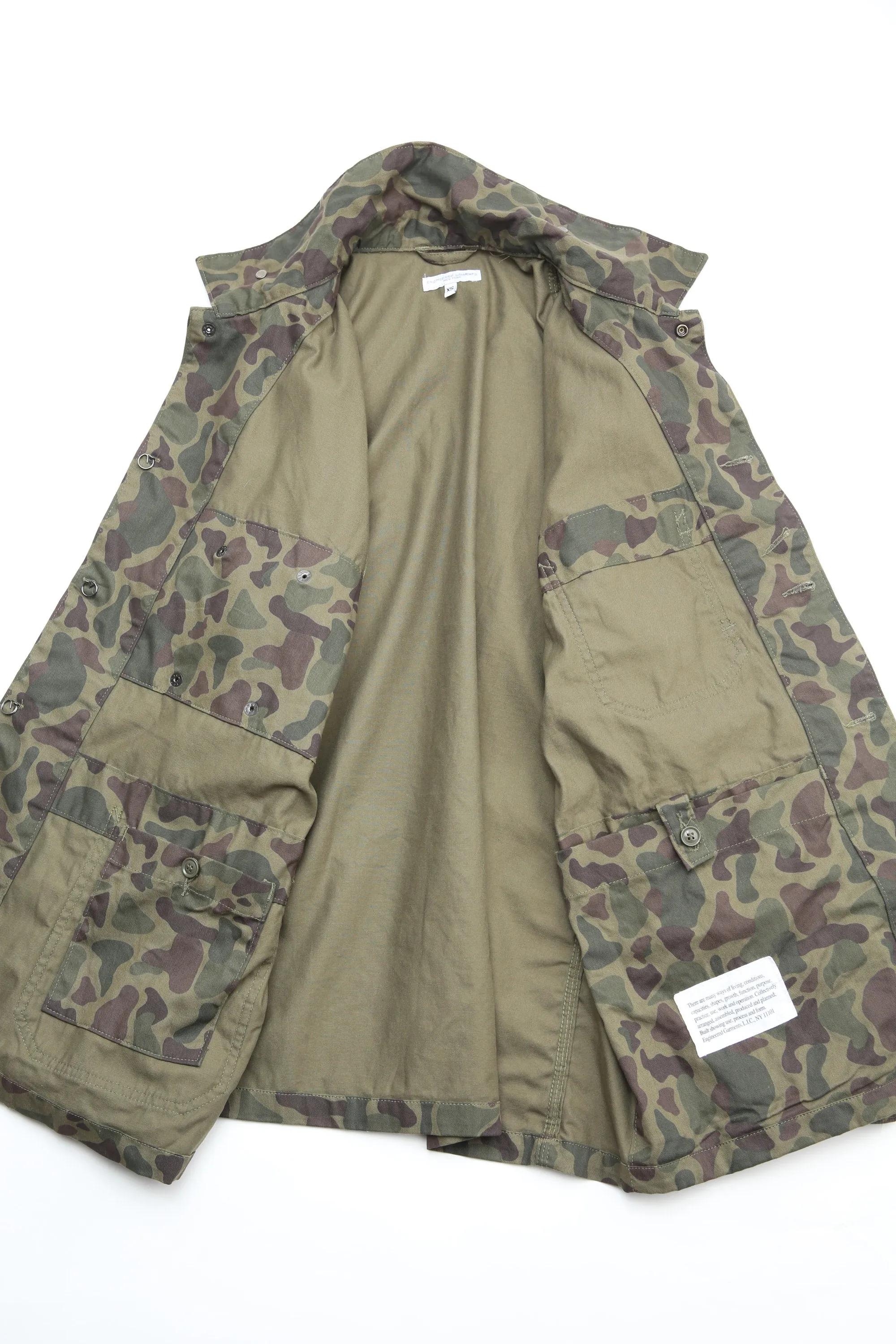 Engineered Garments X Totem FU Over Coverall Jacket - Olive Camo 6.5oz Flat Twill