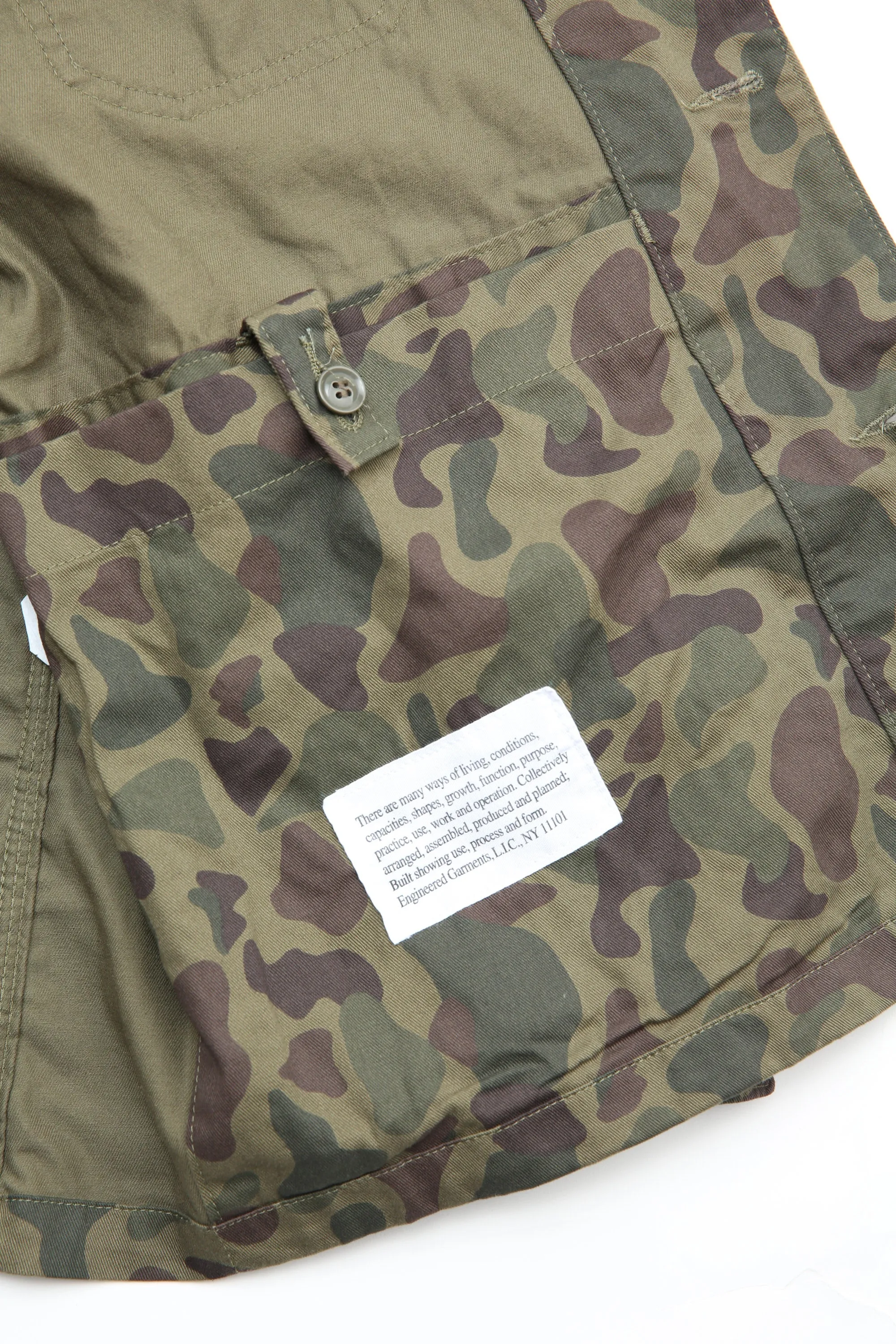 Engineered Garments X Totem FU Over Coverall Jacket - Olive Camo 6.5oz Flat Twill