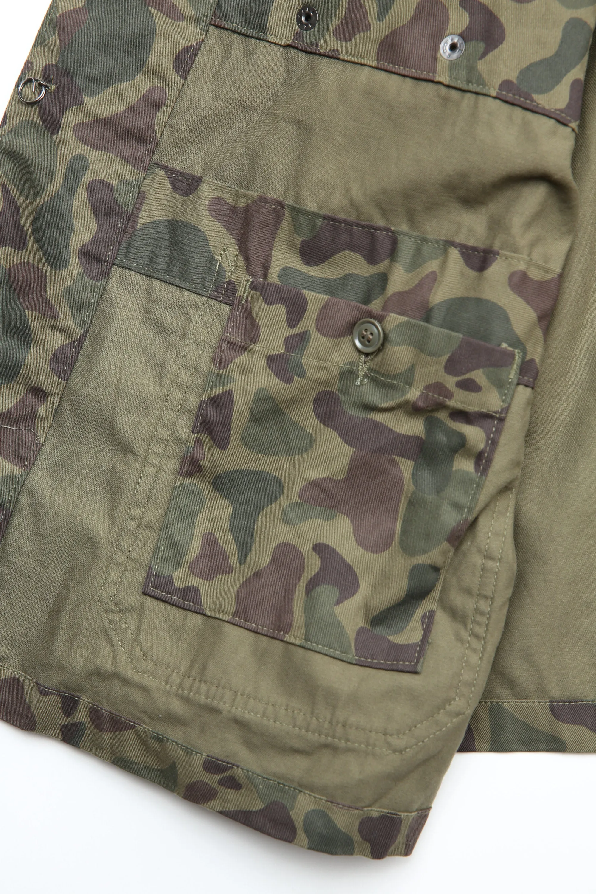 Engineered Garments X Totem FU Over Coverall Jacket - Olive Camo 6.5oz Flat Twill