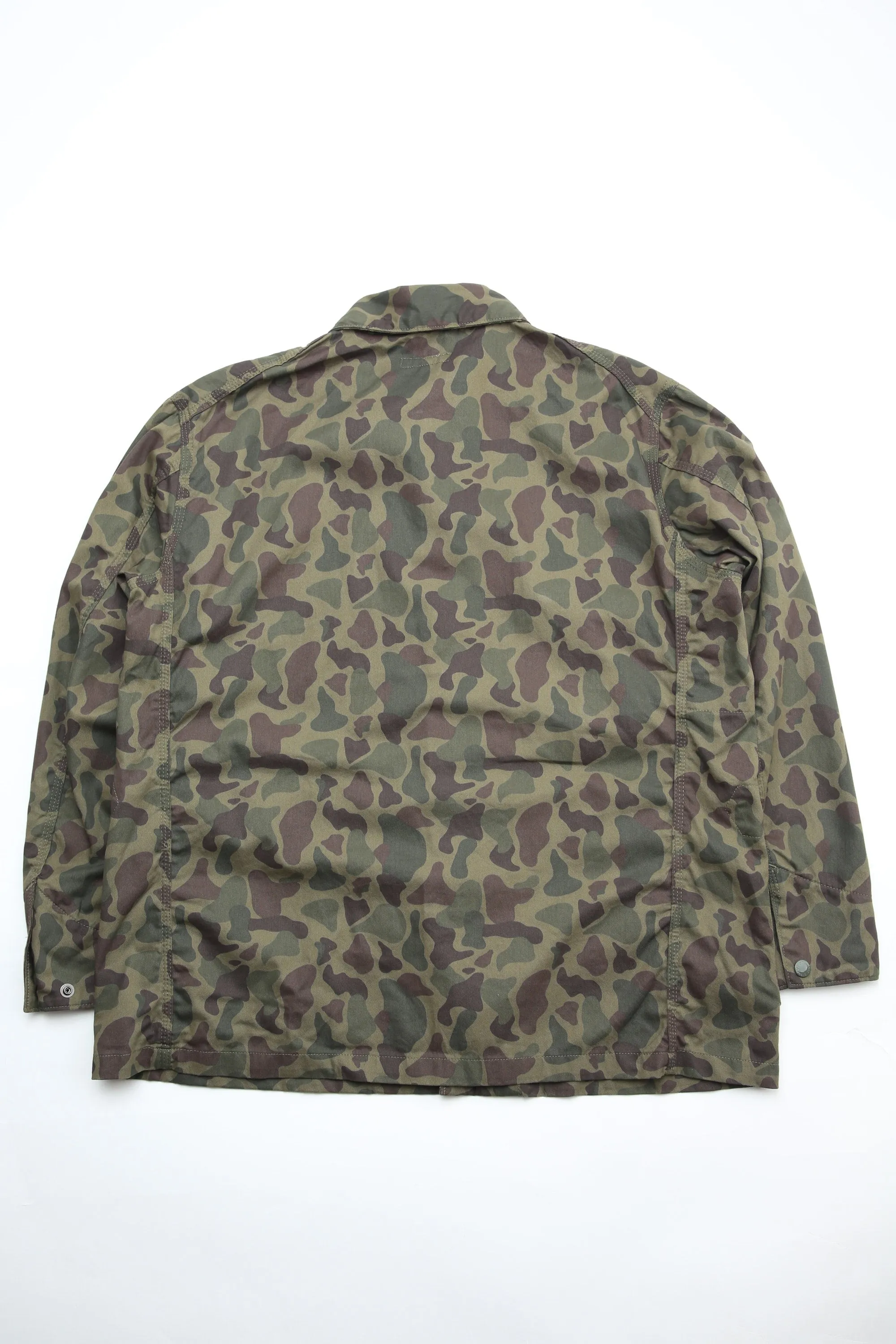 Engineered Garments X Totem FU Over Coverall Jacket - Olive Camo 6.5oz Flat Twill