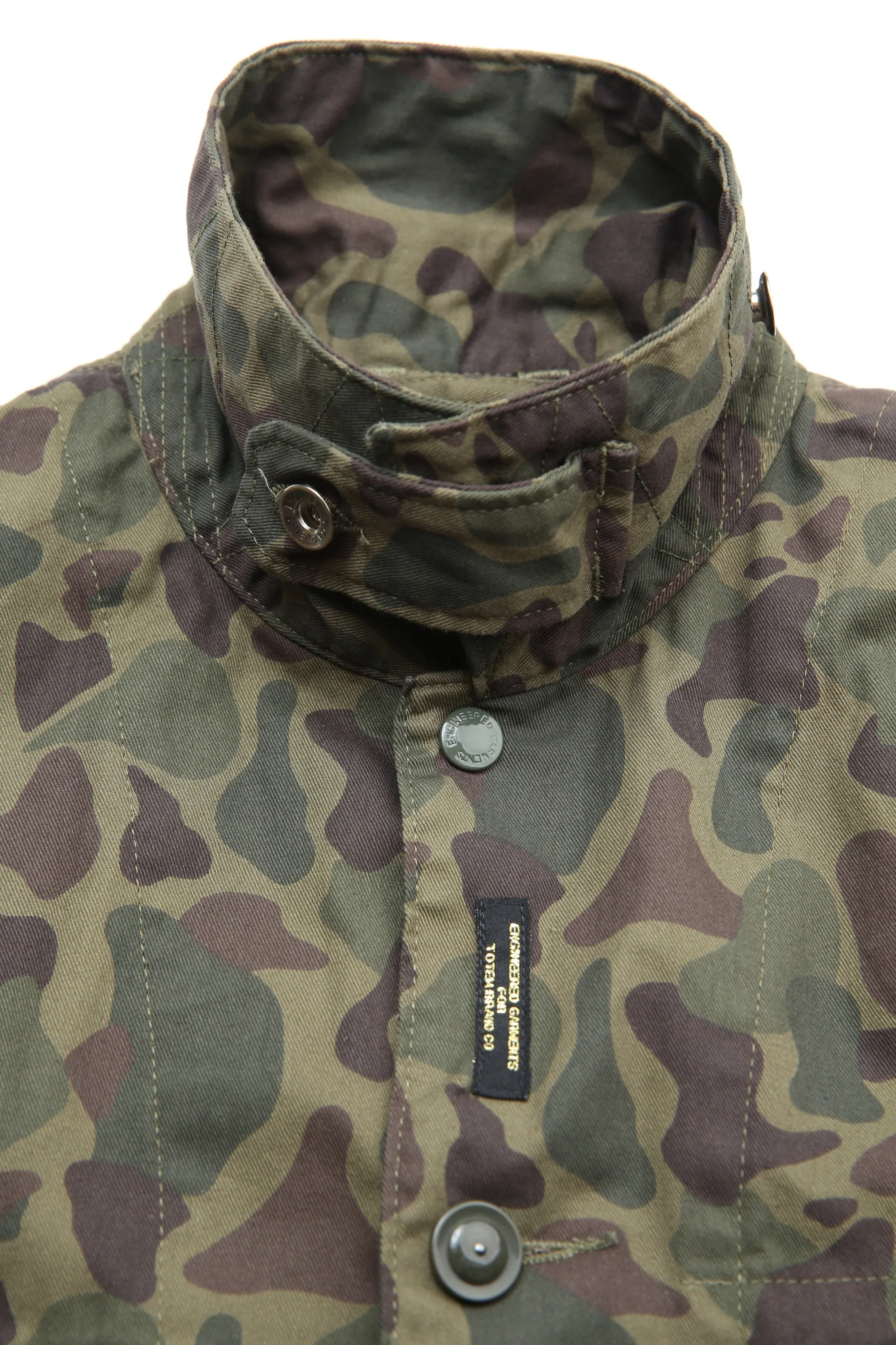 Engineered Garments X Totem FU Over Coverall Jacket - Olive Camo 6.5oz Flat Twill