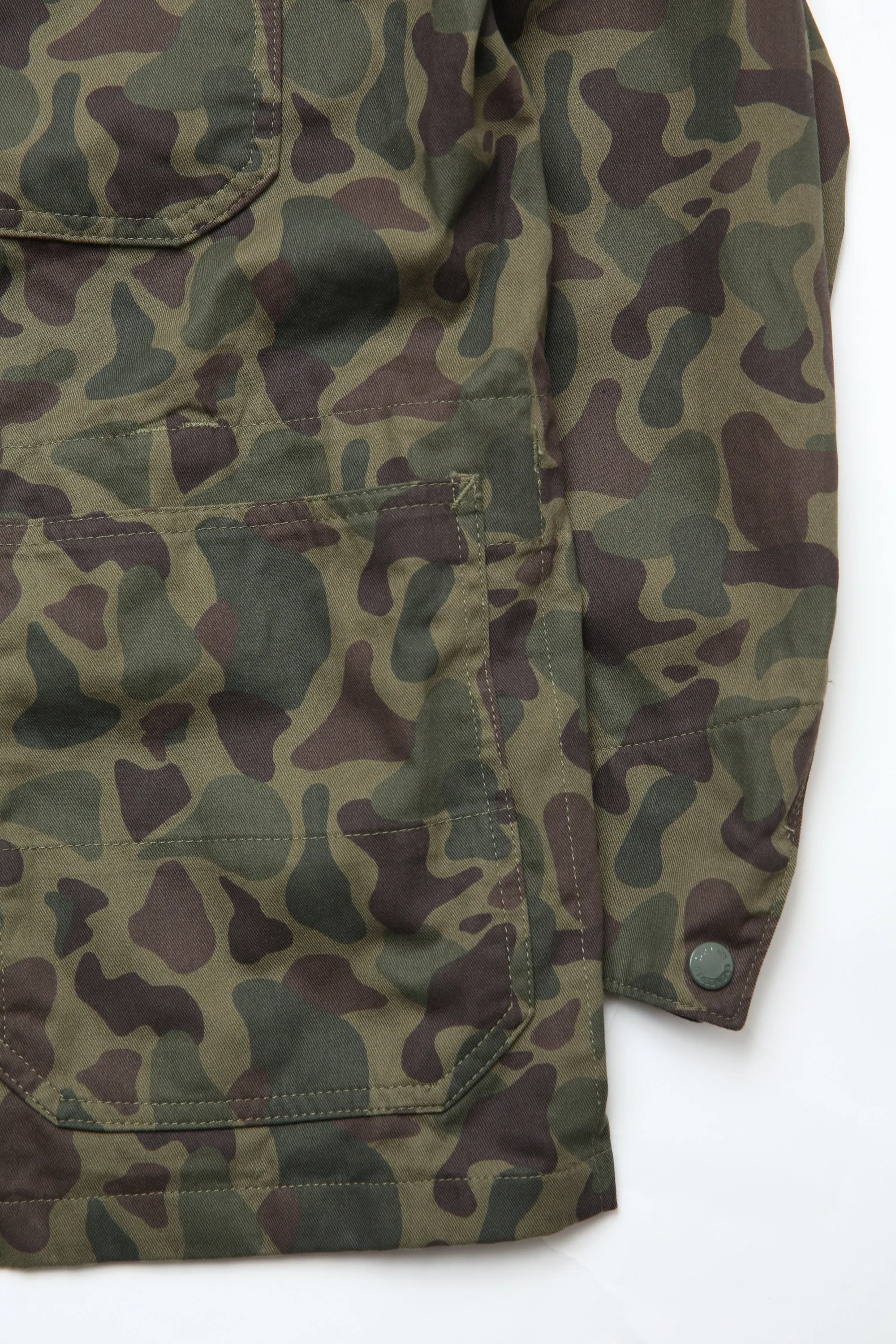 Engineered Garments X Totem FU Over Coverall Jacket - Olive Camo 6.5oz Flat Twill