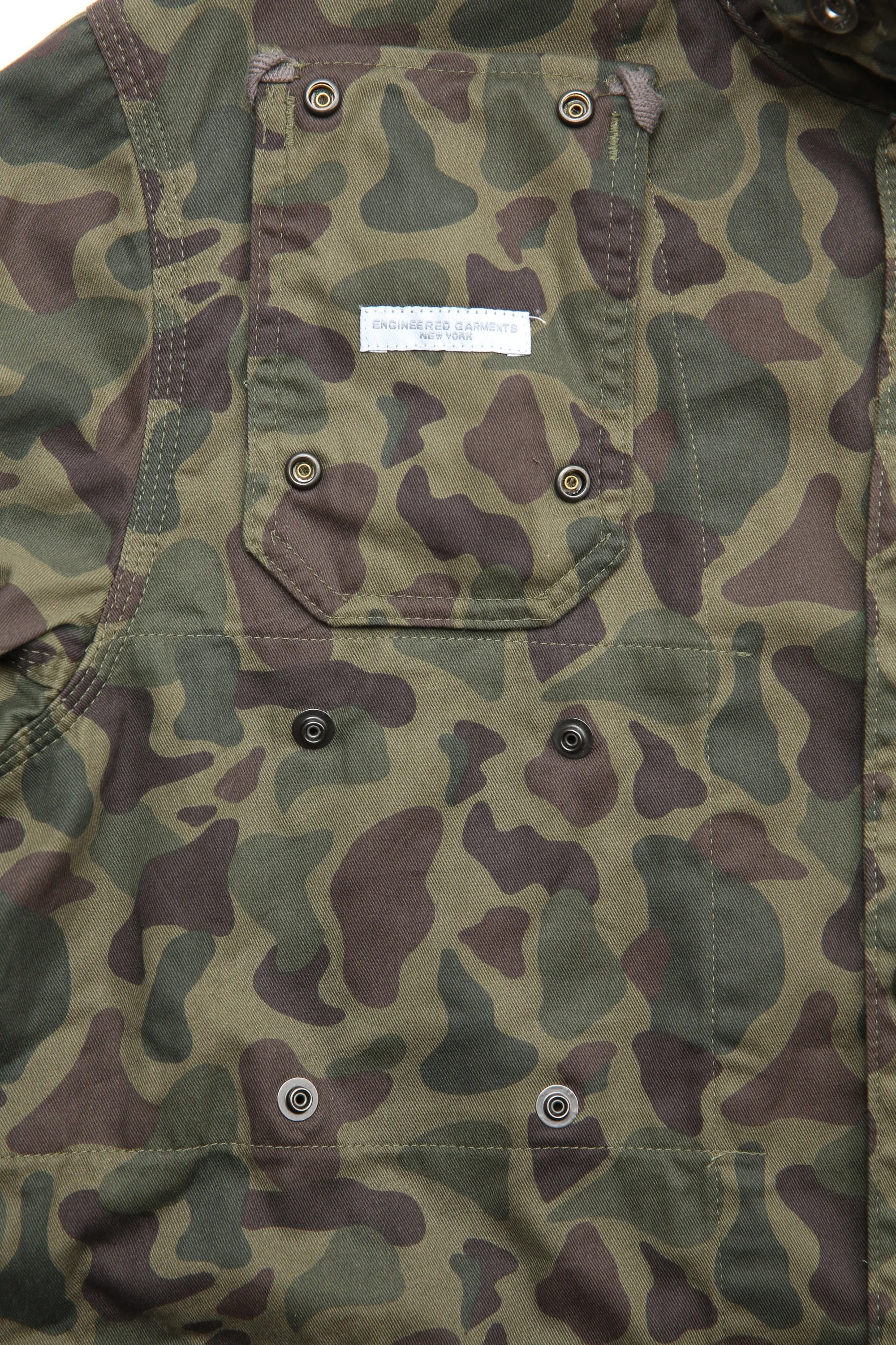 Engineered Garments X Totem FU Over Coverall Jacket - Olive Camo 6.5oz Flat Twill