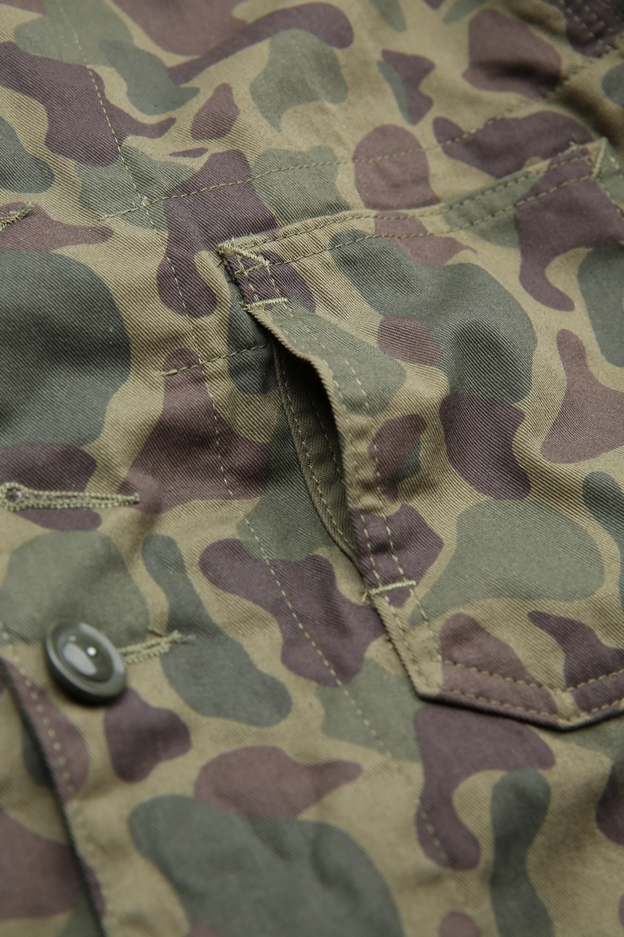 Engineered Garments X Totem FU Over Coverall Jacket - Olive Camo 6.5oz Flat Twill