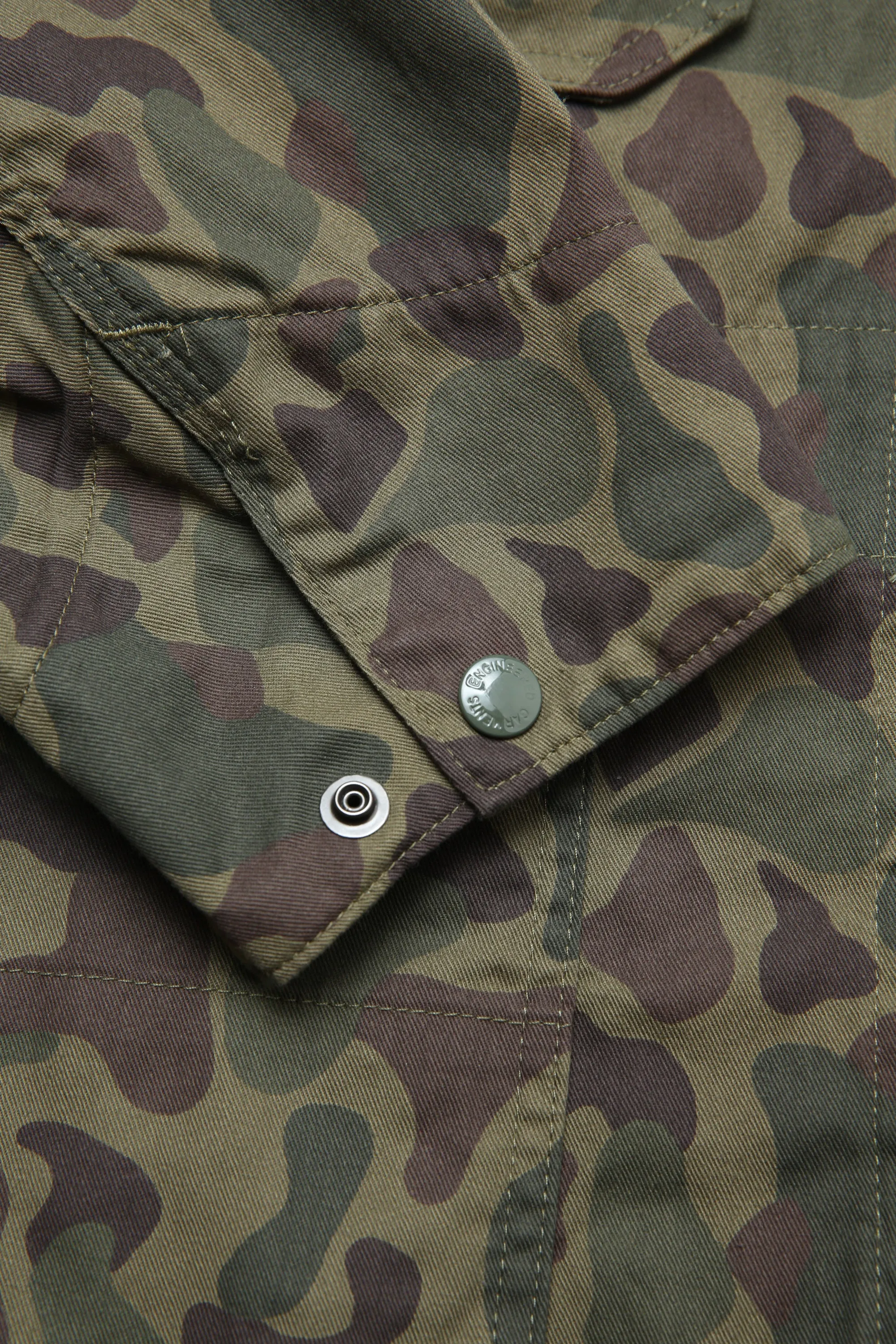 Engineered Garments X Totem FU Over Coverall Jacket - Olive Camo 6.5oz Flat Twill