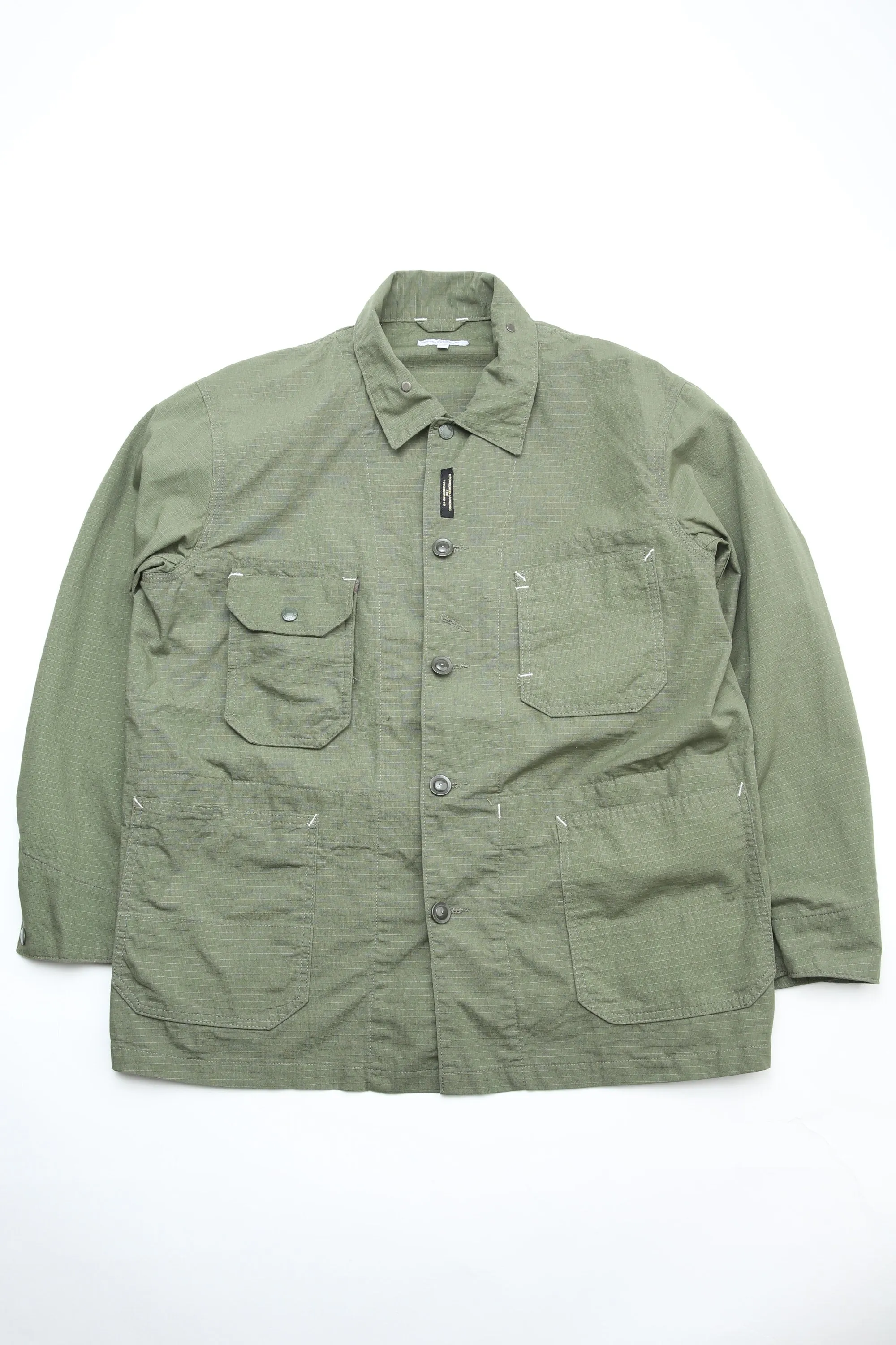 Engineered Garments X Totem FU Over Coverall Jacket - Olive Cotton Ripstop