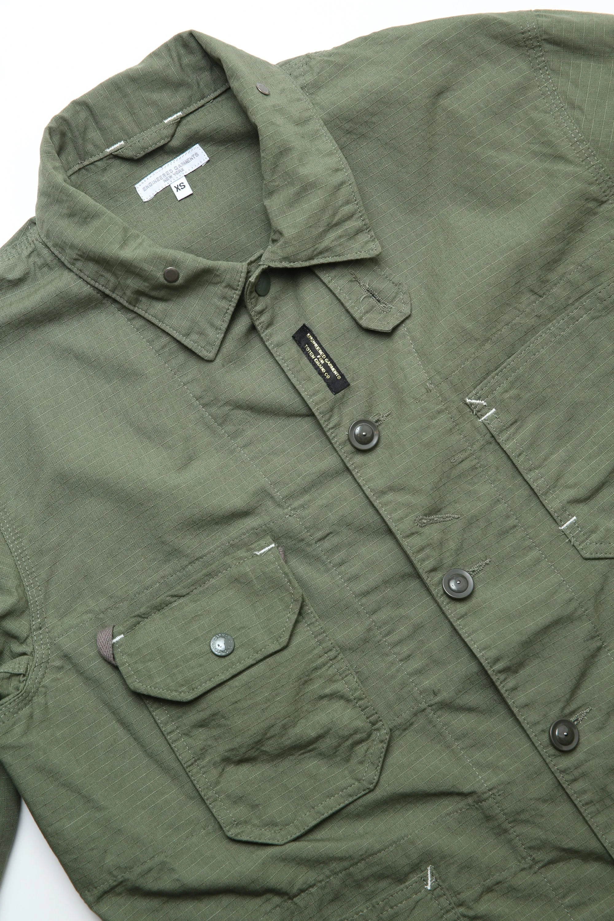 Engineered Garments X Totem FU Over Coverall Jacket - Olive Cotton Ripstop