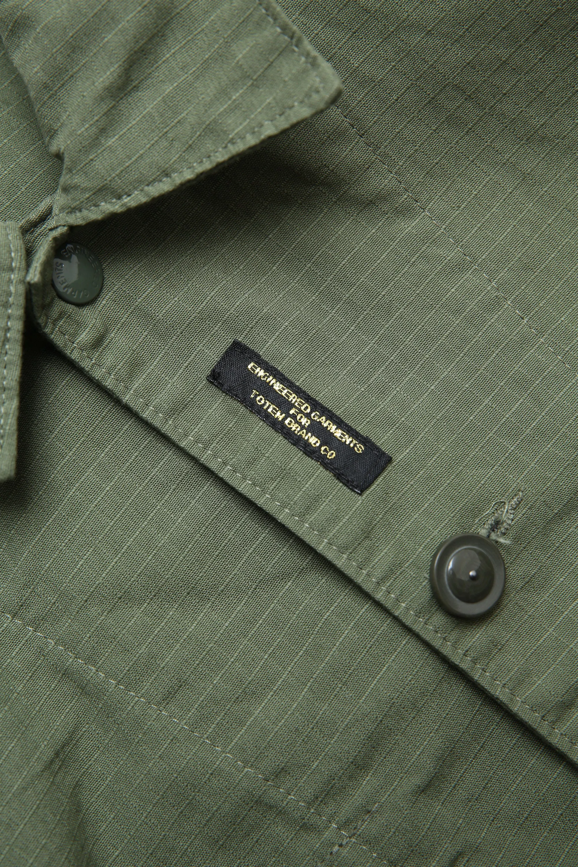 Engineered Garments X Totem FU Over Coverall Jacket - Olive Cotton Ripstop