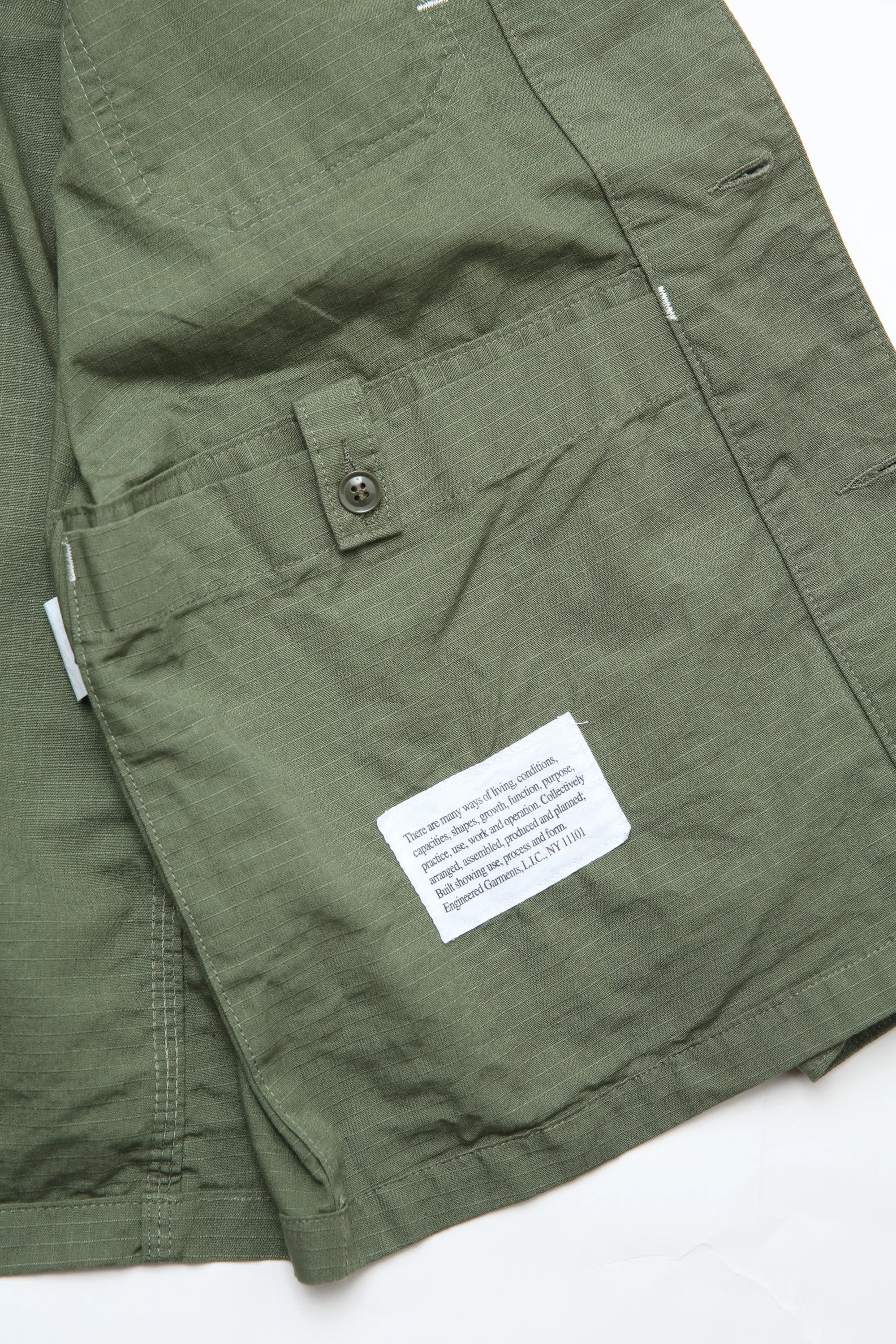 Engineered Garments X Totem FU Over Coverall Jacket - Olive Cotton Ripstop