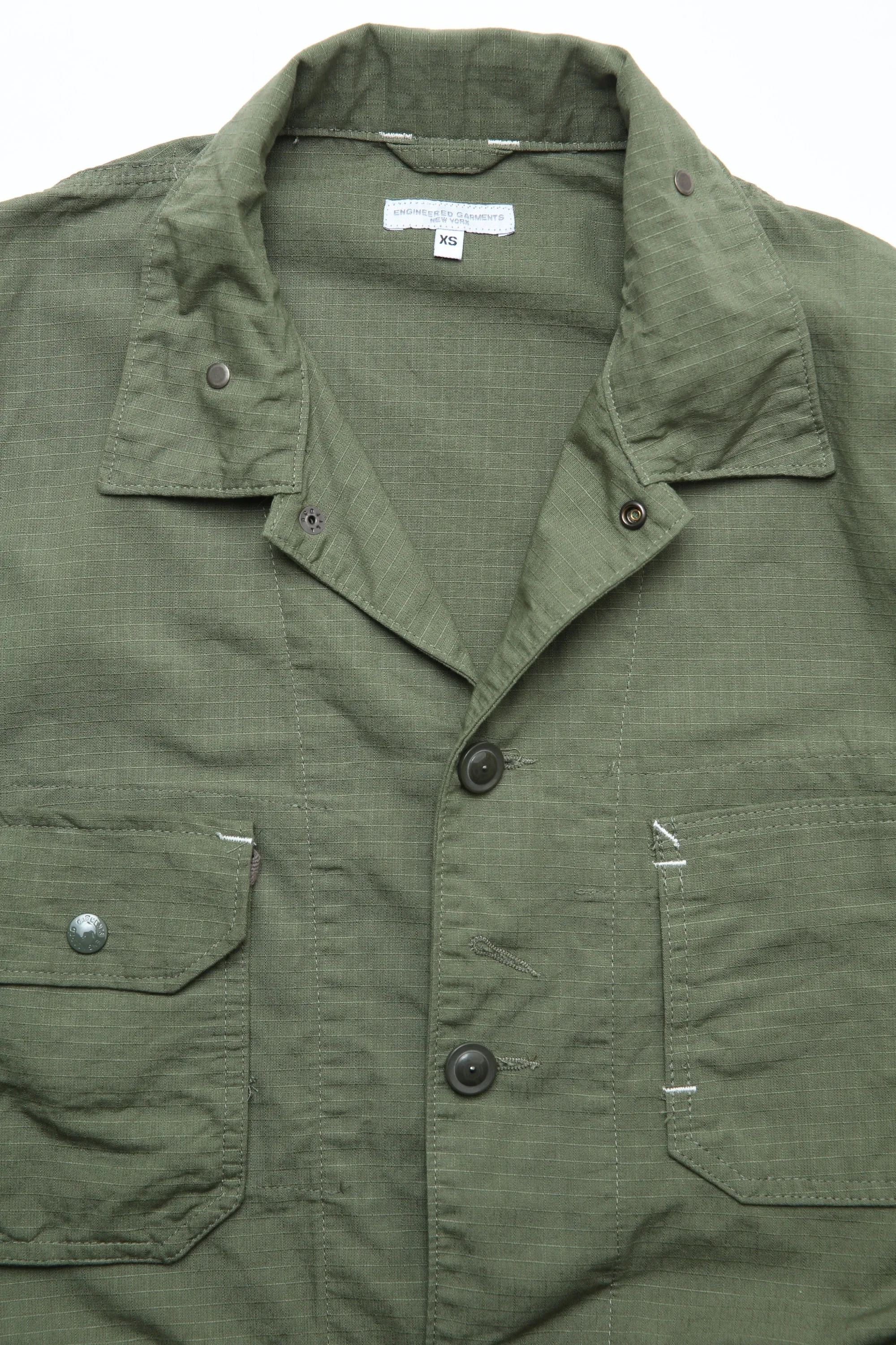 Engineered Garments X Totem FU Over Coverall Jacket - Olive Cotton Ripstop