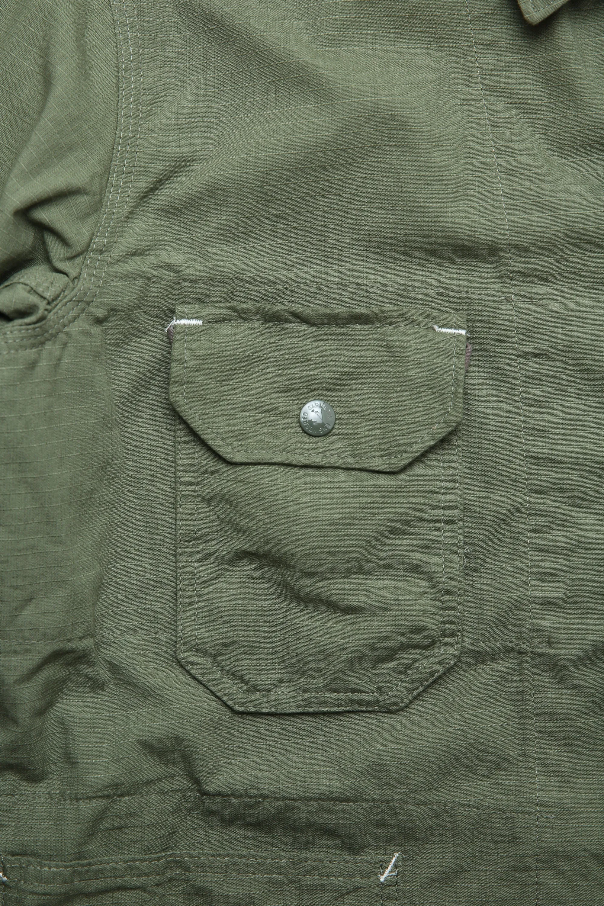 Engineered Garments X Totem FU Over Coverall Jacket - Olive Cotton Ripstop