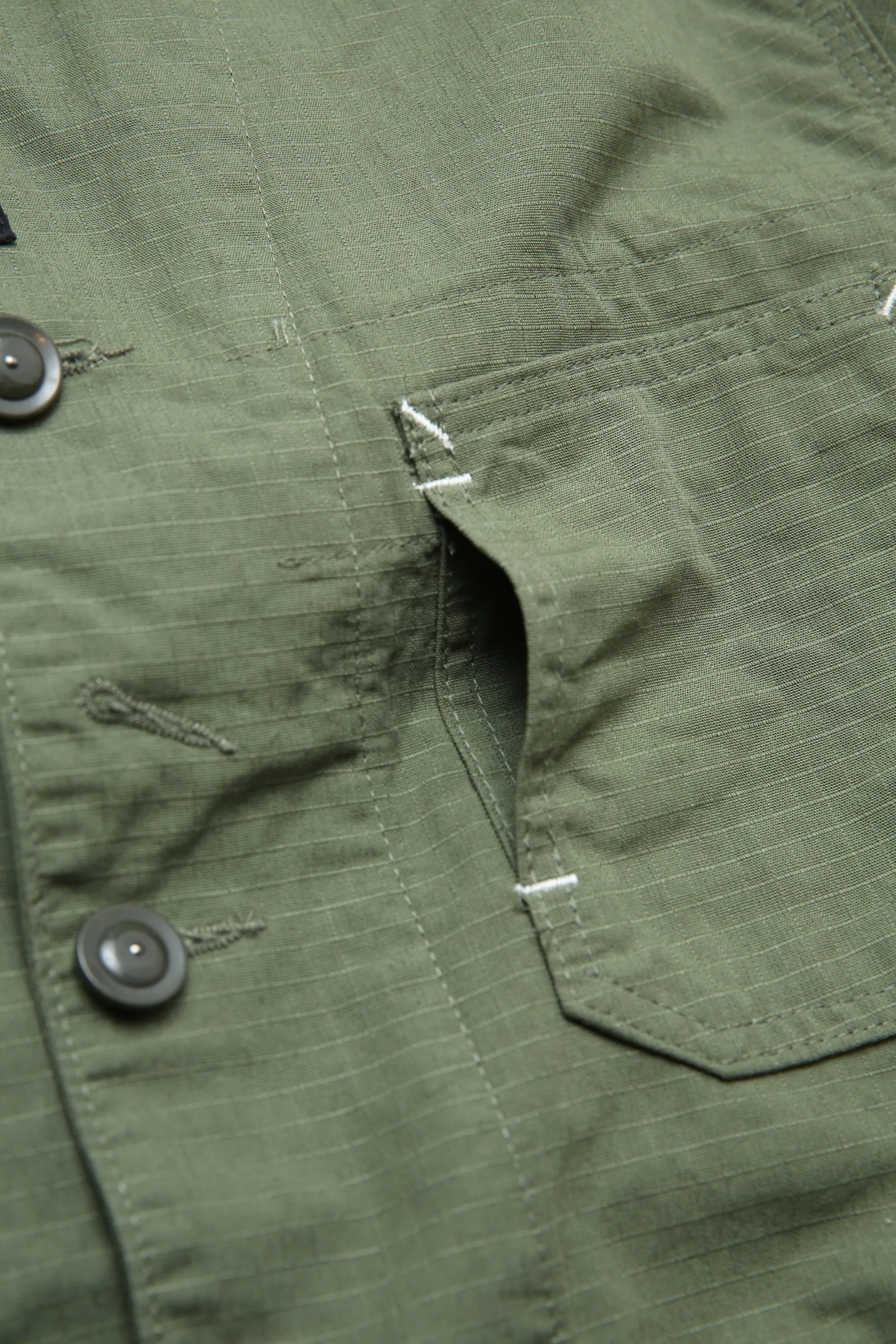 Engineered Garments X Totem FU Over Coverall Jacket - Olive Cotton Ripstop