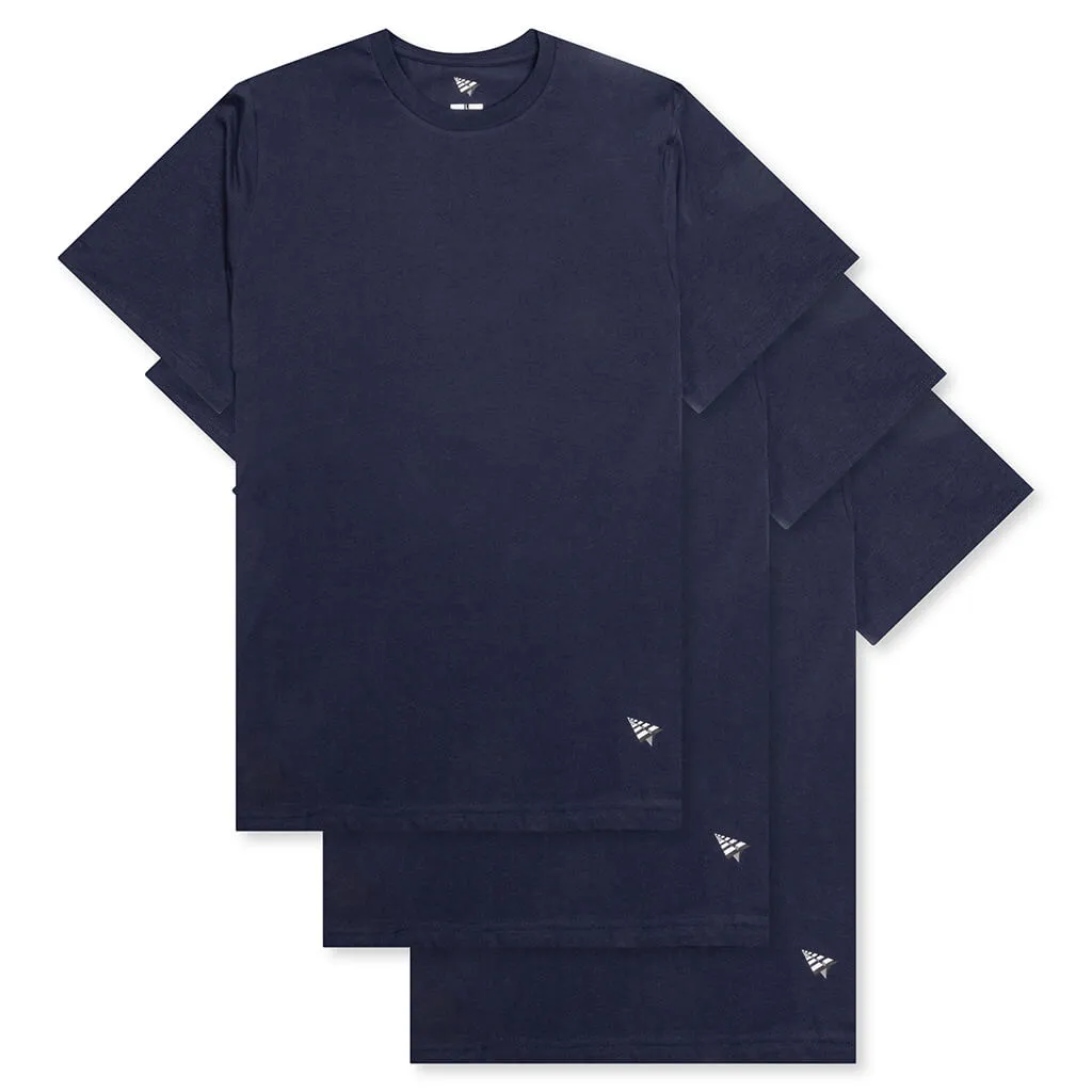 Essential Three Pack Tees - Navy