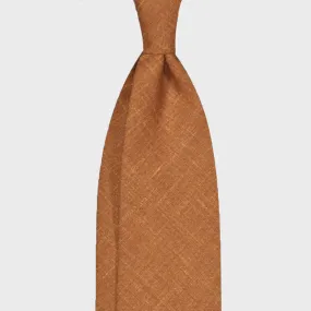 F.Marino Handmade Flamed Wool Tie 3 Folds Rust Brown